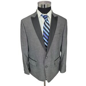Ryan Seacrest Distinction Blazer Jacket Mens 42 S Gray Sports Coat 2 B Peaked